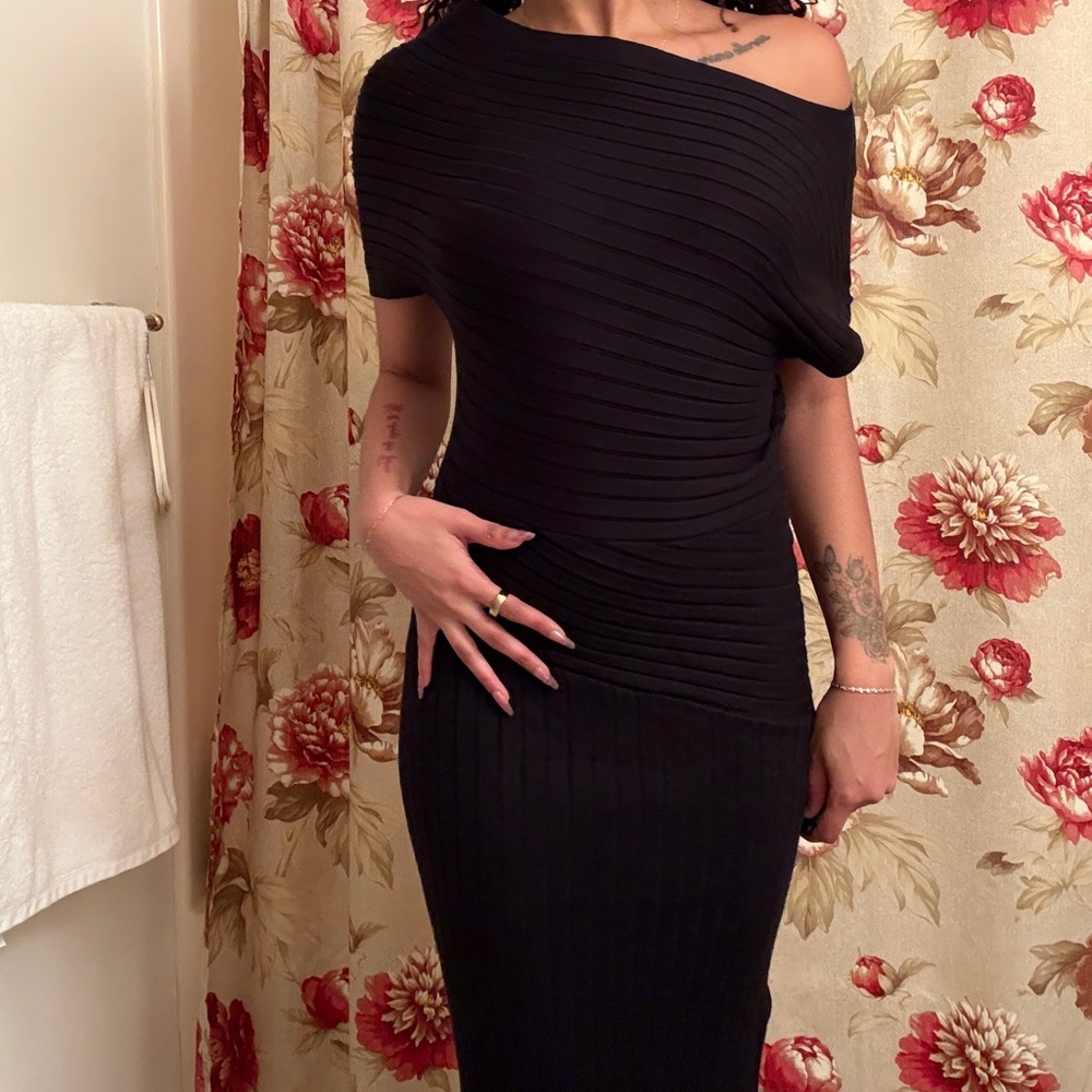 Petal & Pup Ribbed Asymmetrical Dress - Picture 4 of 4